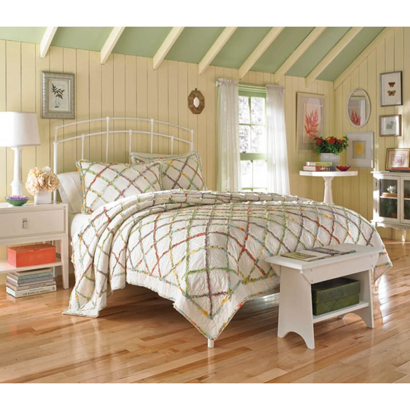 Laura Ashley Ruffle Garden Ruffled 100 Cotton Quilted Sham & Reviews